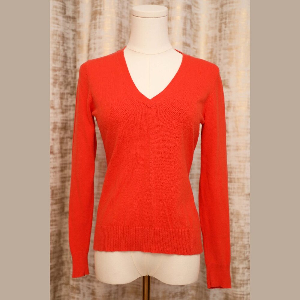 George Orange V-Neck Sweater Size S